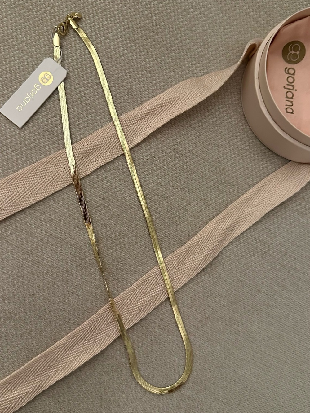 Venice Gold Herringbone Necklace 20"